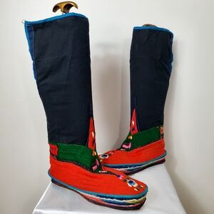 VINTAGE Boots Tibetan, traditional Tibet boots Collectibles rare handmade colors